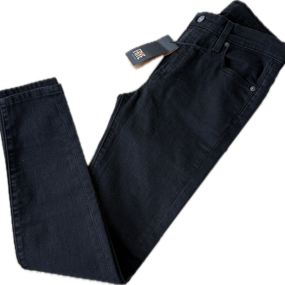 Frye $148 jeans Addie skinny mid rise black 487 ember size 27